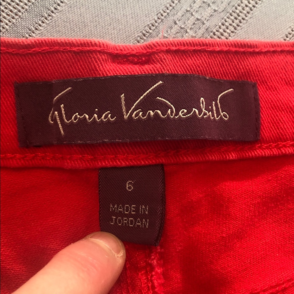 Gloria Vanderbilt Women's Bright Red Straight Leg Jeans size 6 - Picture 3 of 5